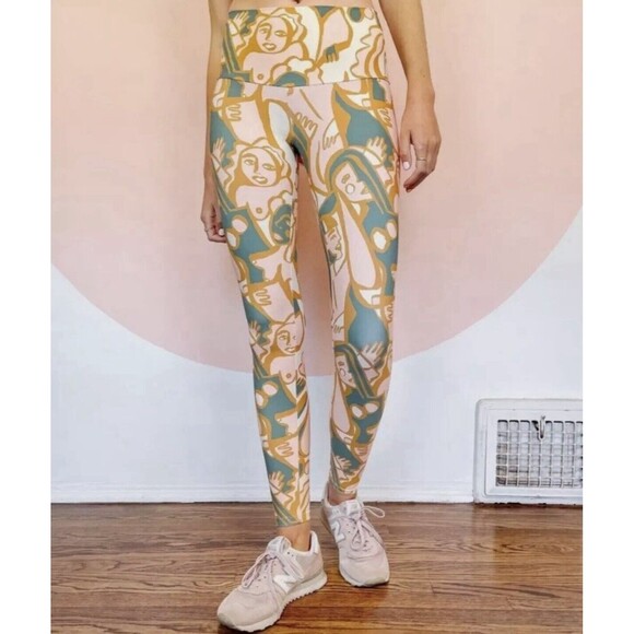 Dazey LA Leggings Size Medium Woman Print Abstract Art To Wear‎ Pants Stretch - Picture 1 of 8